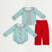 Load image into Gallery viewer, Baby Boys Christmas Candy Cane Sibling Rompers Outfits Clothes Sets
