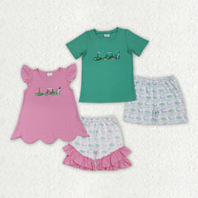 Load image into Gallery viewer, Sibling Embroidery Baby Girls Boys Golf Truck Summer Outfits Sets
