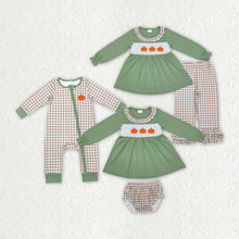 Load image into Gallery viewer, Sibling Girls Boys Pumpkins Rompers Bummie Outfits Clothes Sets
