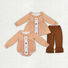 Load image into Gallery viewer, Sibling Baby Girls Thanksgiving Turkey Rompers Pants Clothes Sets
