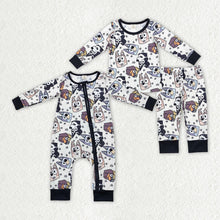 Load image into Gallery viewer, Baby Bamboo Halloween Dogs Sibling Rompers Pajamas Clothes Sets
