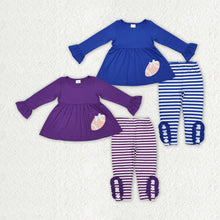 Load image into Gallery viewer, Sibling Baby Girls Football Team Tunic Stripes Legging Clothes Sets
