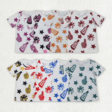 Load image into Gallery viewer, 8 Colors Sibling Baby Girls Cheer Team Tee Shirts Tops
