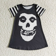 Load image into Gallery viewer, Baby girls Halloween black short sleeve dresses
