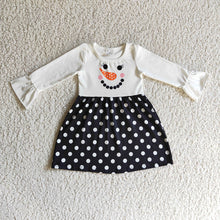 Load image into Gallery viewer, Baby Girls Christmas snowman dresses
