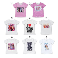 Load image into Gallery viewer, 8 Designs Baby Girls TS Singer Short Sleeve Tee Shirts Tops
