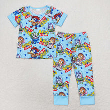 Load image into Gallery viewer, Baby Boys Dogs Blue Short Sleeve Shirt Pants Pajamas Clothes Sets
