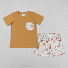 Load image into Gallery viewer, Baby Boys Dinosaur Tee Pocket Shirts Shorts Outfits Clothes Sets
