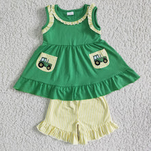 Load image into Gallery viewer, Baby girls tractor summer pocket sets
