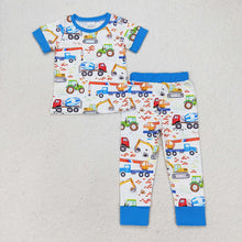 Load image into Gallery viewer, Baby Boys Construction Short Sleeve Shirt Pants Pajamas Clothes Sets
