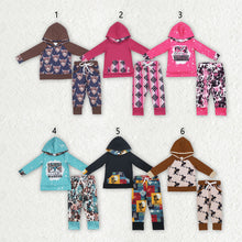 Load image into Gallery viewer, Sibling Baby Boys Western Hooded Tops Pants Clothes Sets
