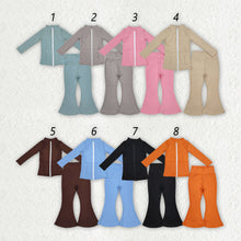 Load image into Gallery viewer, 8 Colors Sibling Baby Girls Yoga Active Wear Jackets Pants 2pcs Work Outfits Sets
