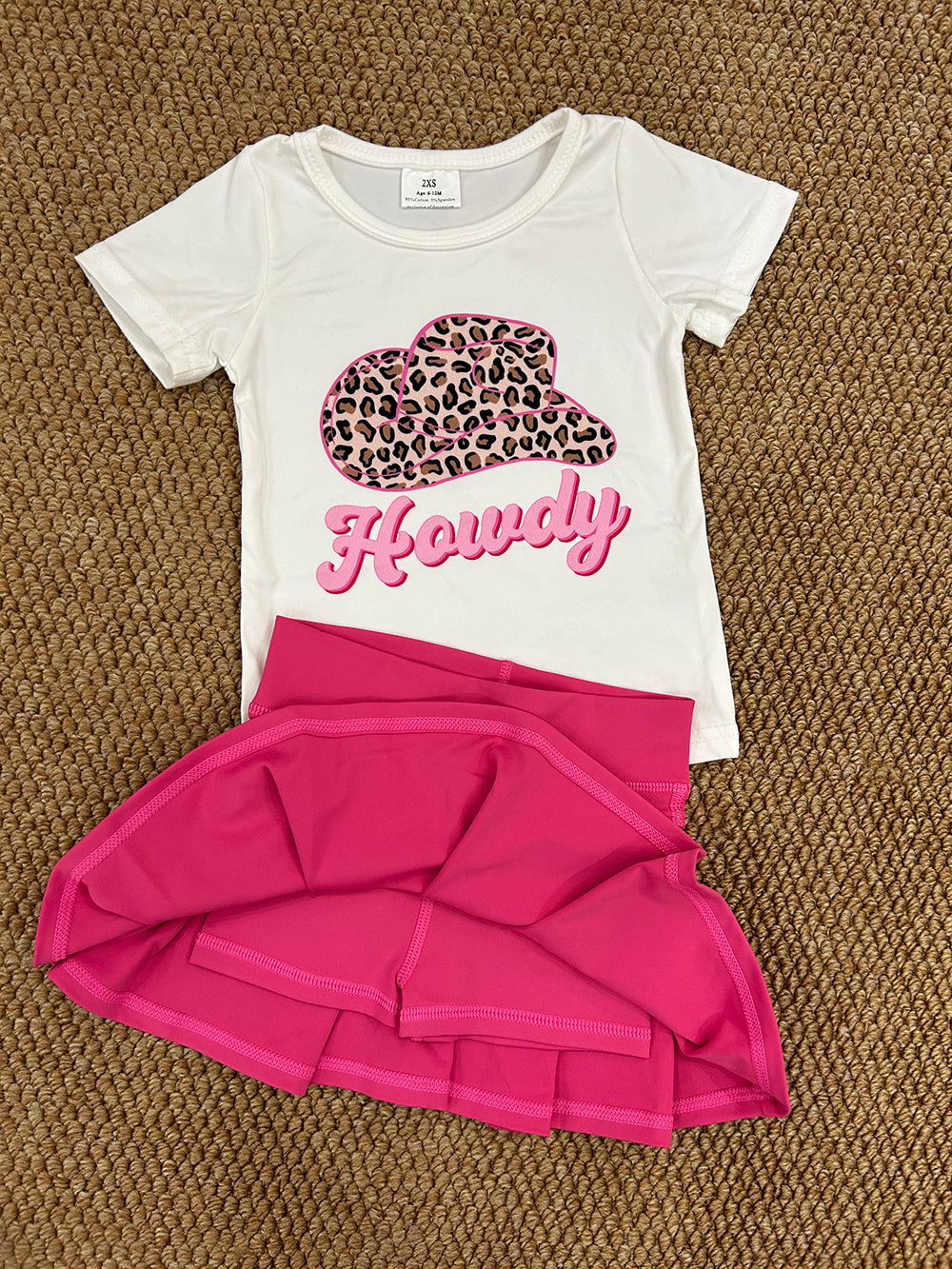 Baby Girls Western Howdy Shirt Hotpink Pleated Skorts Yoga Active Sets