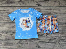 Load image into Gallery viewer, Baby Boys Dogs Bleached Shirt Top Shorts Clothes Sets
