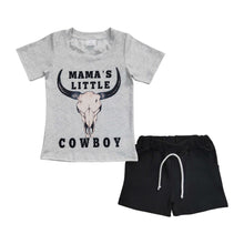 Load image into Gallery viewer, Baby Boys Mama&#39;s Little Cowboy Western Summer Shorts Sets
