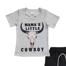 Load image into Gallery viewer, Baby Boys Mama&#39;s Little Cowboy Western Summer Shorts Sets
