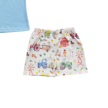 Load image into Gallery viewer, Baby Boys Farm Light Blue Summer Shorts Sets
