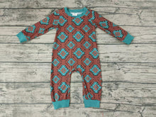 Load image into Gallery viewer, Baby boys western aztec fall rompers
