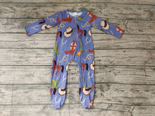 Load image into Gallery viewer, Baby boys western horse zip rompers
