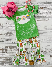 Load image into Gallery viewer, St Patrick Baby girls quatrefoil bell pants sets
