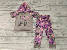 Load image into Gallery viewer, Baby Boys Camo I love Dad Hoodie Top pants clothes sets
