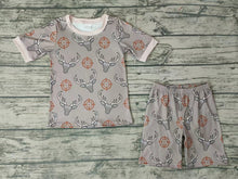 Load image into Gallery viewer, Baby Boys Cow deer western shorts sets preorder
