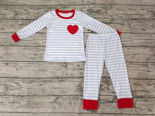 Load image into Gallery viewer, Baby Boys Valentines Heart Stripe Pajamas clothes sets
