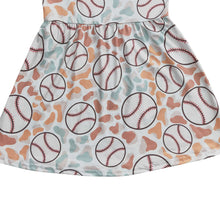 Load image into Gallery viewer, Baby Girls Baseball Short Sleeve Knee Length Dresses
