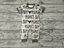Load image into Gallery viewer, Baby Boys Mama&#39;s Boy Green Pockets rompers
