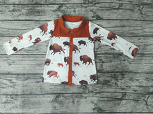 Load image into Gallery viewer, Baby Boys Western Cow Long Sleeve Shirts Tops

