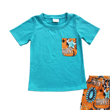 Load image into Gallery viewer, Baby Boys Summer Western Cow Pockets Shorts Sets
