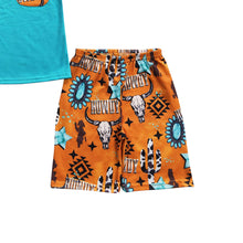 Load image into Gallery viewer, Baby Boys Summer Western Cow Pockets Shorts Sets
