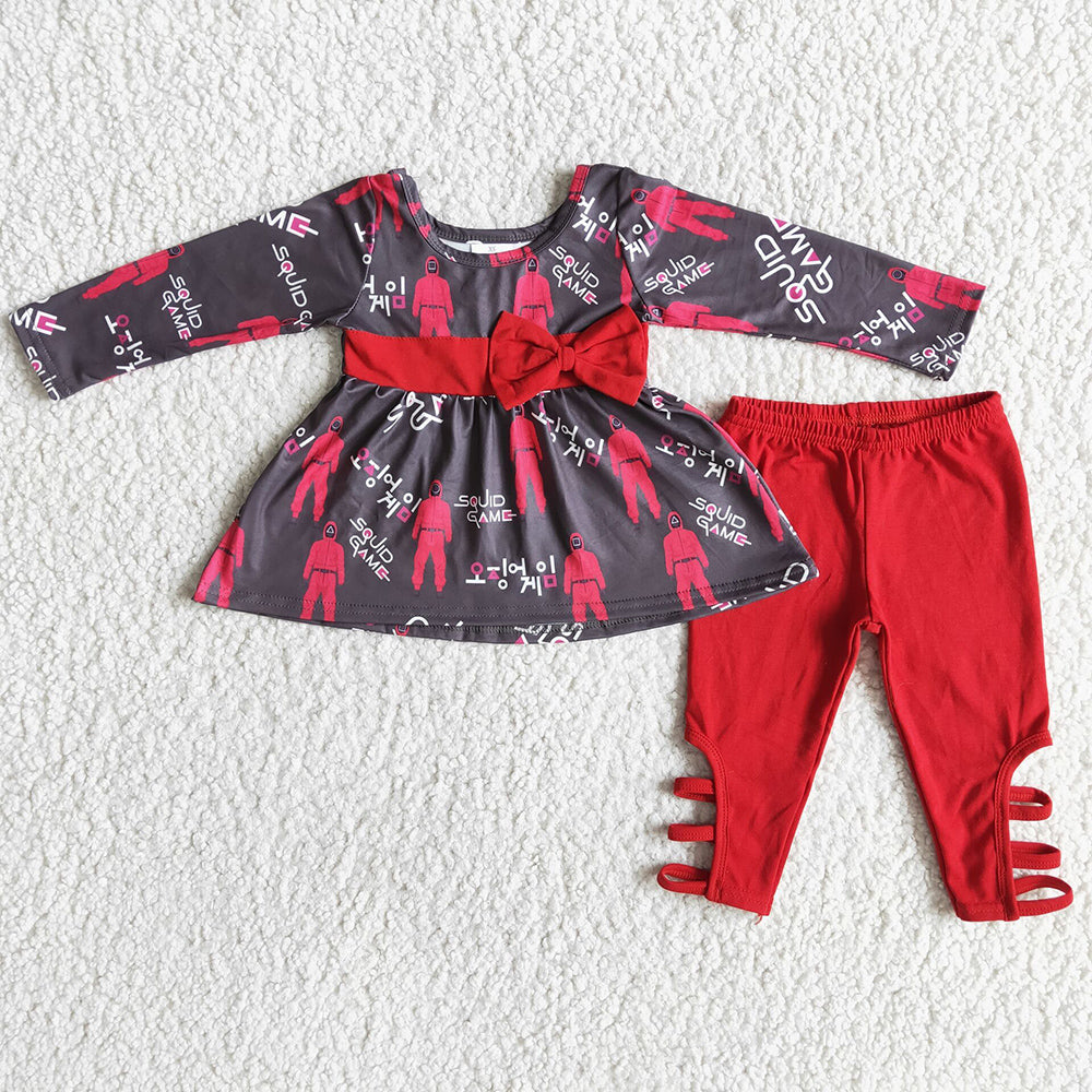 Game red Bow legging sets