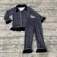 Load image into Gallery viewer, Black cheetah leopard girls pajamas
