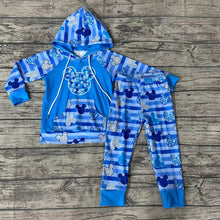 Load image into Gallery viewer, Boys hoodie blue pants sets
