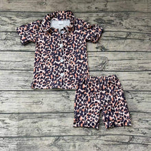 Load image into Gallery viewer, Baby girls leopard summer pajamas
