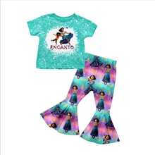 Load image into Gallery viewer, Baby girls cartoon aqua bell pants clothing sets

