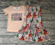 Load image into Gallery viewer, Baby girls rodeo western bell pants sets
