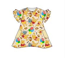 Load image into Gallery viewer, Baby girls bear cartoon dresses
