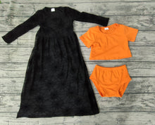 Load image into Gallery viewer, Baby girls Halloween orange color 3pcs sets
