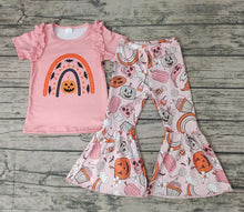 Load image into Gallery viewer, Baby girls Halloween pumpkin pink bell pants sets
