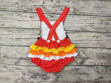 Load image into Gallery viewer, Baby girls Halloween candy ruffle bubbles rompers
