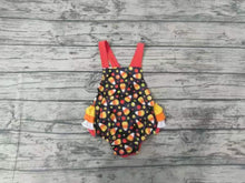 Load image into Gallery viewer, Baby girls Halloween candy ruffle bubbles rompers
