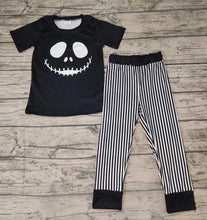 Load image into Gallery viewer, Halloween baby boys face black pants clothes sets
