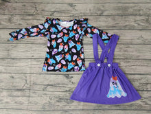 Load image into Gallery viewer, Baby girls Halloween purple ghost skirts clothes sets
