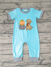 Load image into Gallery viewer, Baby boys pumpkin dogs rompers
