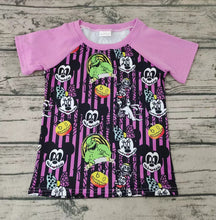 Load image into Gallery viewer, Baby kids Short Sleeve Halloween purple shirts
