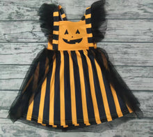 Load image into Gallery viewer, Baby girls Halloween face tutu knee length dresses
