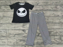 Load image into Gallery viewer, baby boys Halloween face black pants clothes sets
