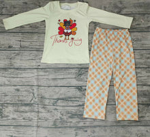 Load image into Gallery viewer, Baby Boys thanksgiving plaid pants clothes sets

